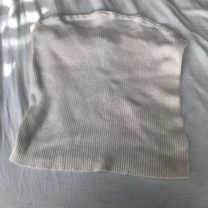 Cream color knit tube top